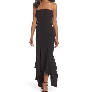 Vince Camuto Black Formal Strapless Midi Dress